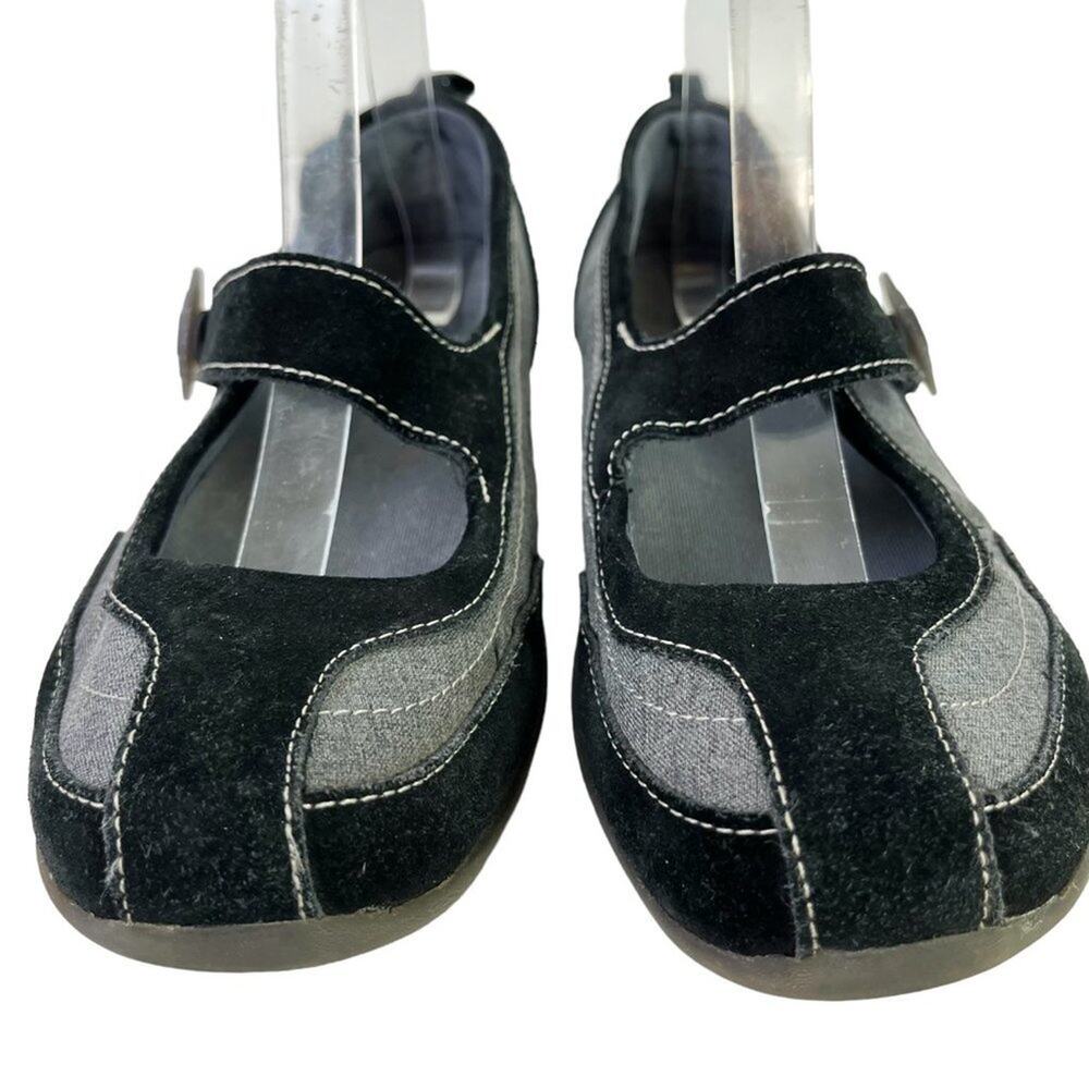 Lands End Womens Mary Janes Loafers Flats Sporty Casual Gray Black Shoes sz 8.5 - Picture 2 of 16